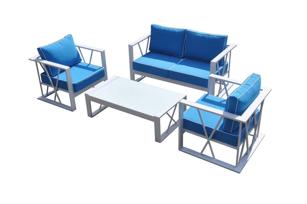 

    
VIG Furniture VGGES0245 Outdoor Conversation Set White/Blue VGGES0245
