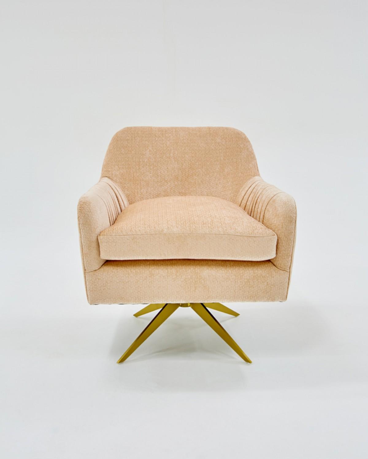 Contemporary, Modern Accent Chair Divani Casa Abigail VGHKF3054-50-PNK in Pink, Peach, Gold Fabric