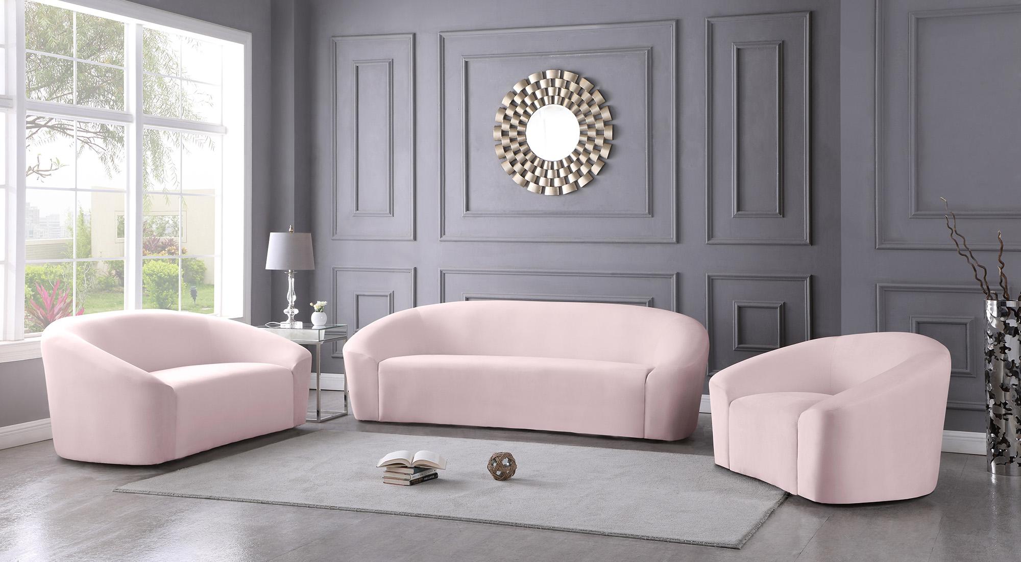 

    
 Shop  Pink Velvet Chair Set 2Pcs RILEY 610Pink-C Meridian Contemporary Modern
