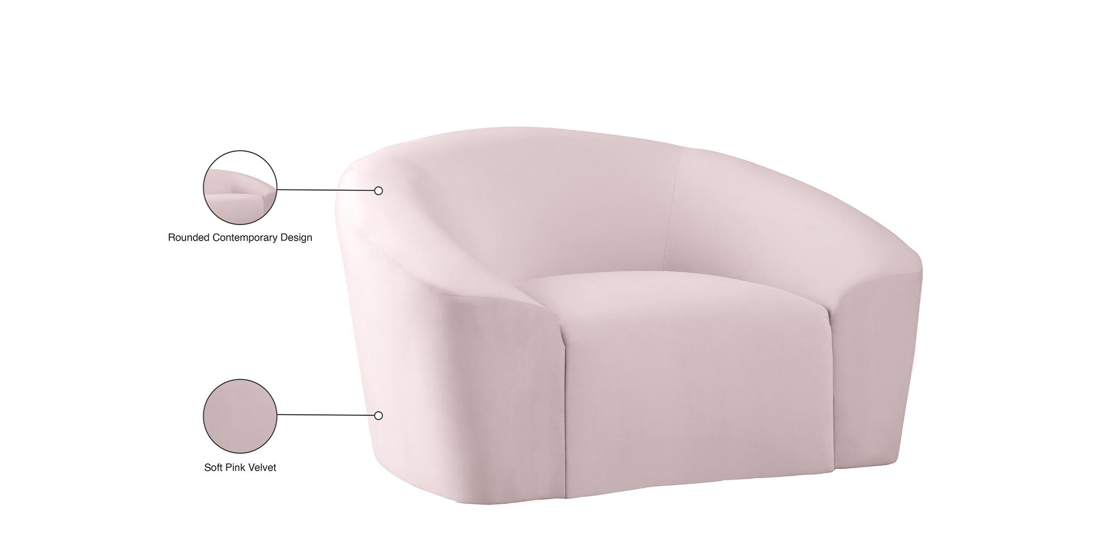 

    
 Order  Pink Velvet Chair Set 2Pcs RILEY 610Pink-C Meridian Contemporary Modern
