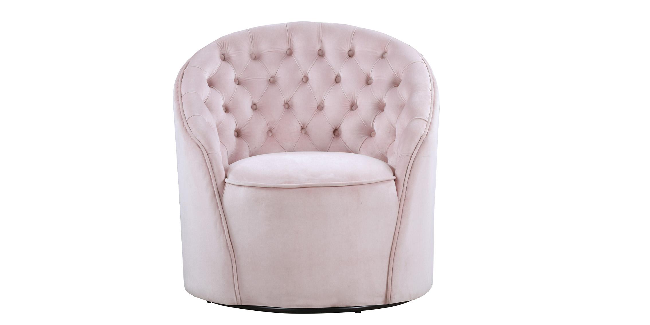 Contemporary, Modern Accent Chair ALESSIO 501Pink 501Pink in Pink Velvet