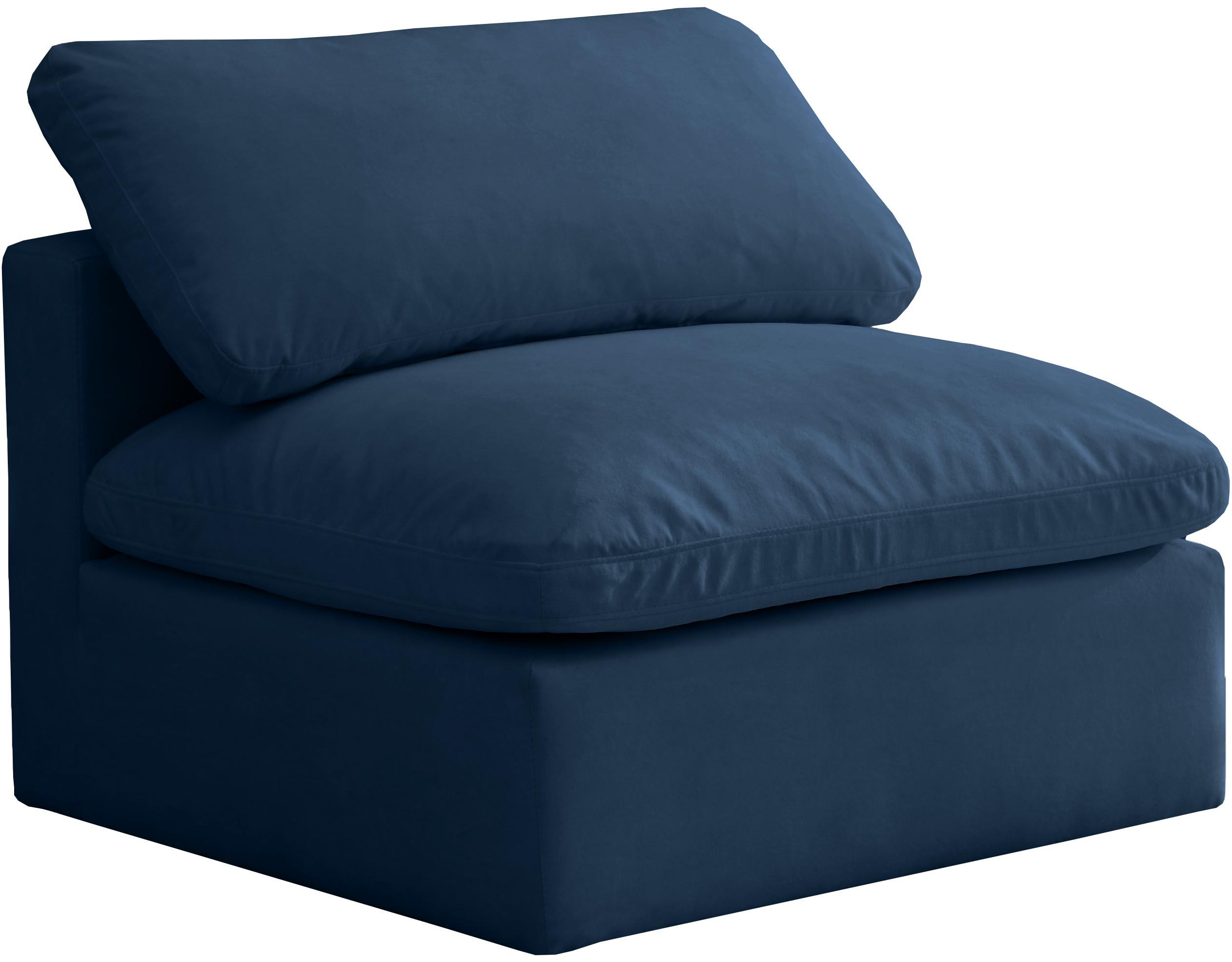 Meridian Furniture 602Navy-Armless Oversized Chair