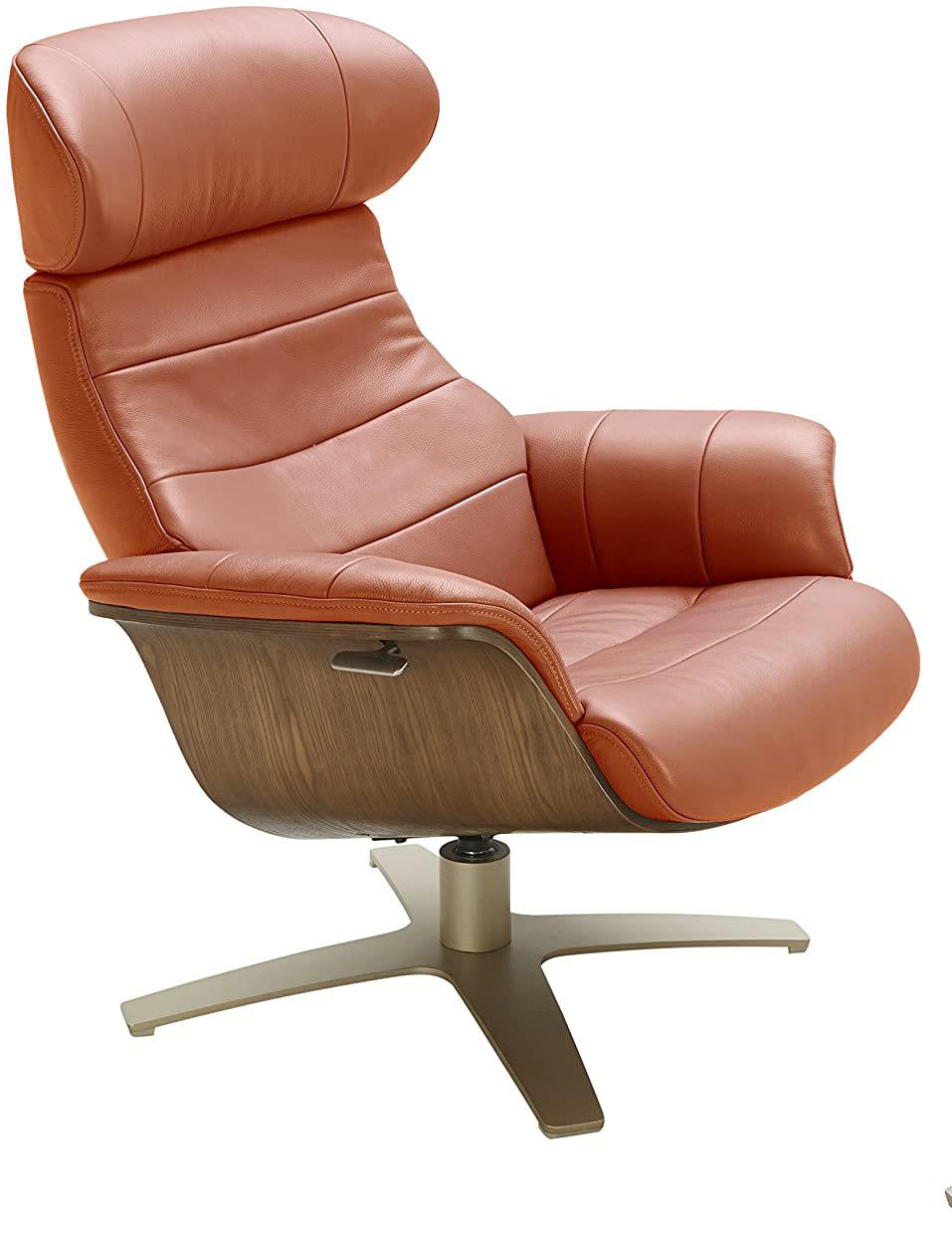 

    
Premium Pumpkin Italian Leather Lounge Chair Contemporary J&M Karma
