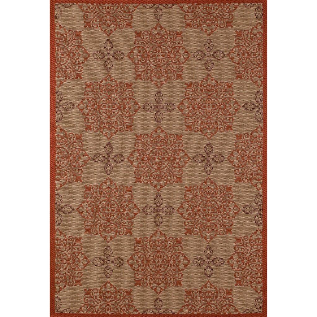 Traditional Indoor/Outdoor Area Rug Prosser Melford OJSISO0001324 in Red 