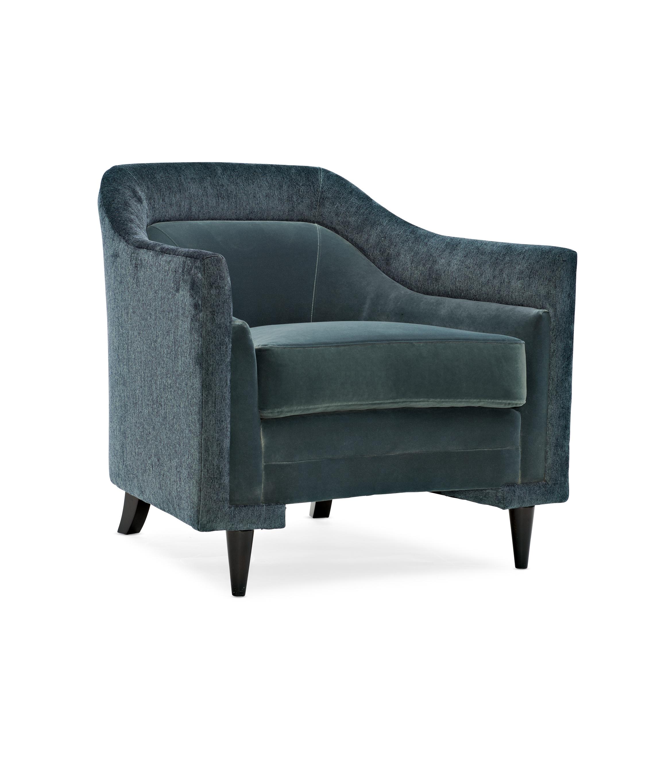 Contemporary Accent Chair DOUBLE EDGE CHAIR M100-419-034-A in Teal Velvet