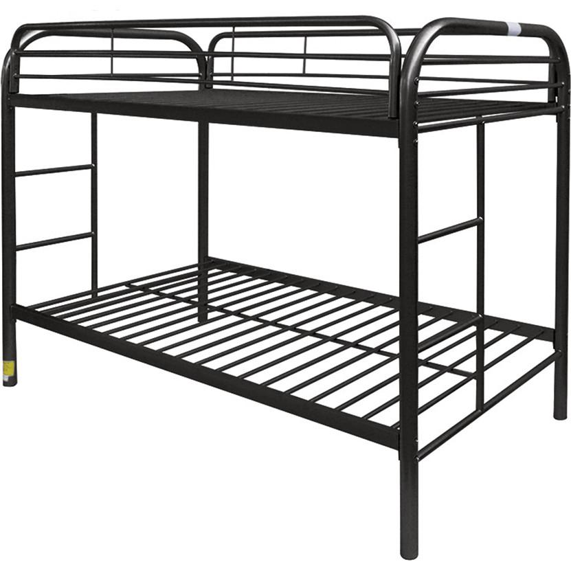 Transitional, Simple Twin/Twin Bunk Bed Thomas 02188BK in Black 