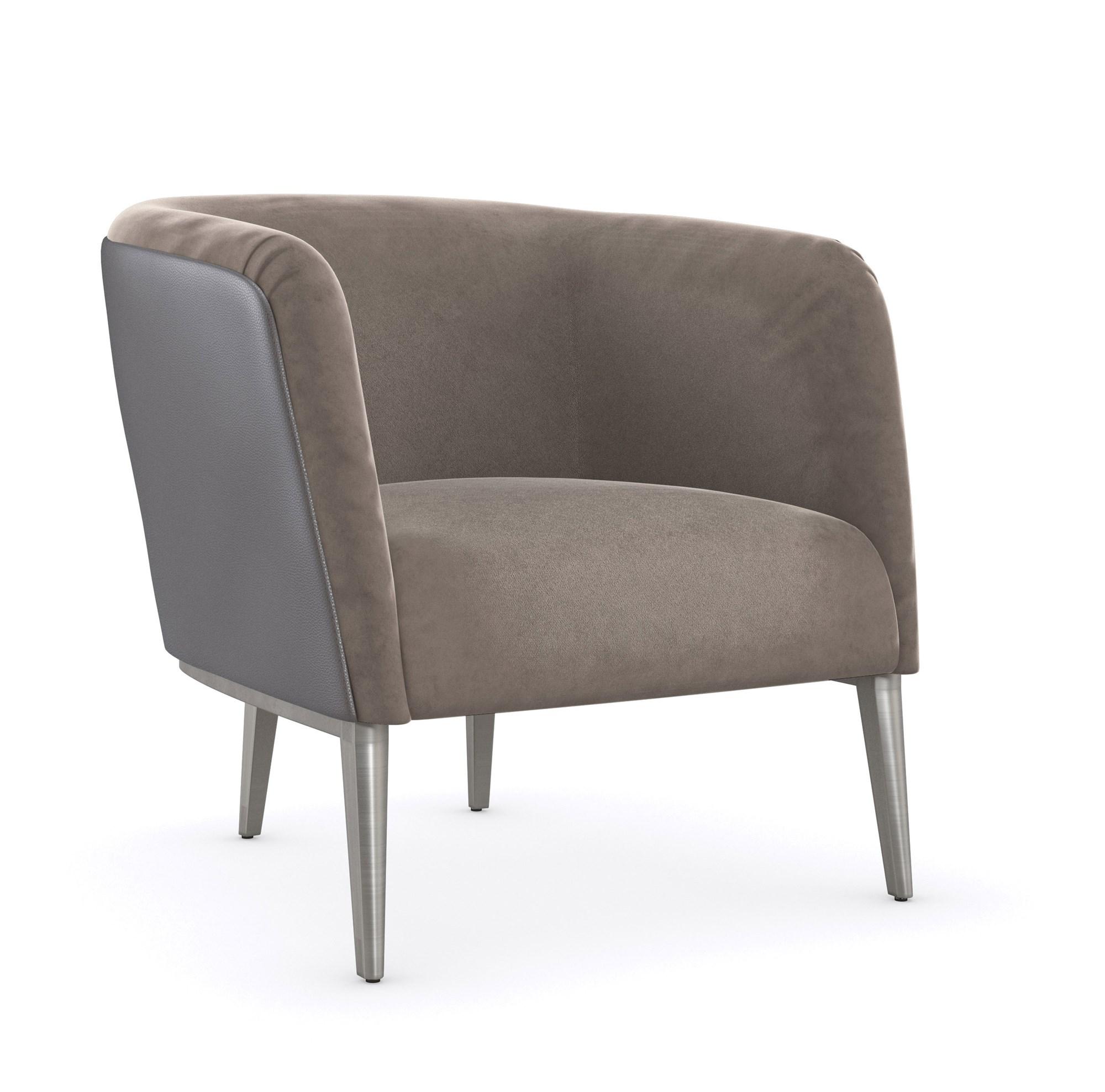 

    
Smoky Platinum Micro-Velvet LA SCALA ACCENT CHAIR by Caracole

