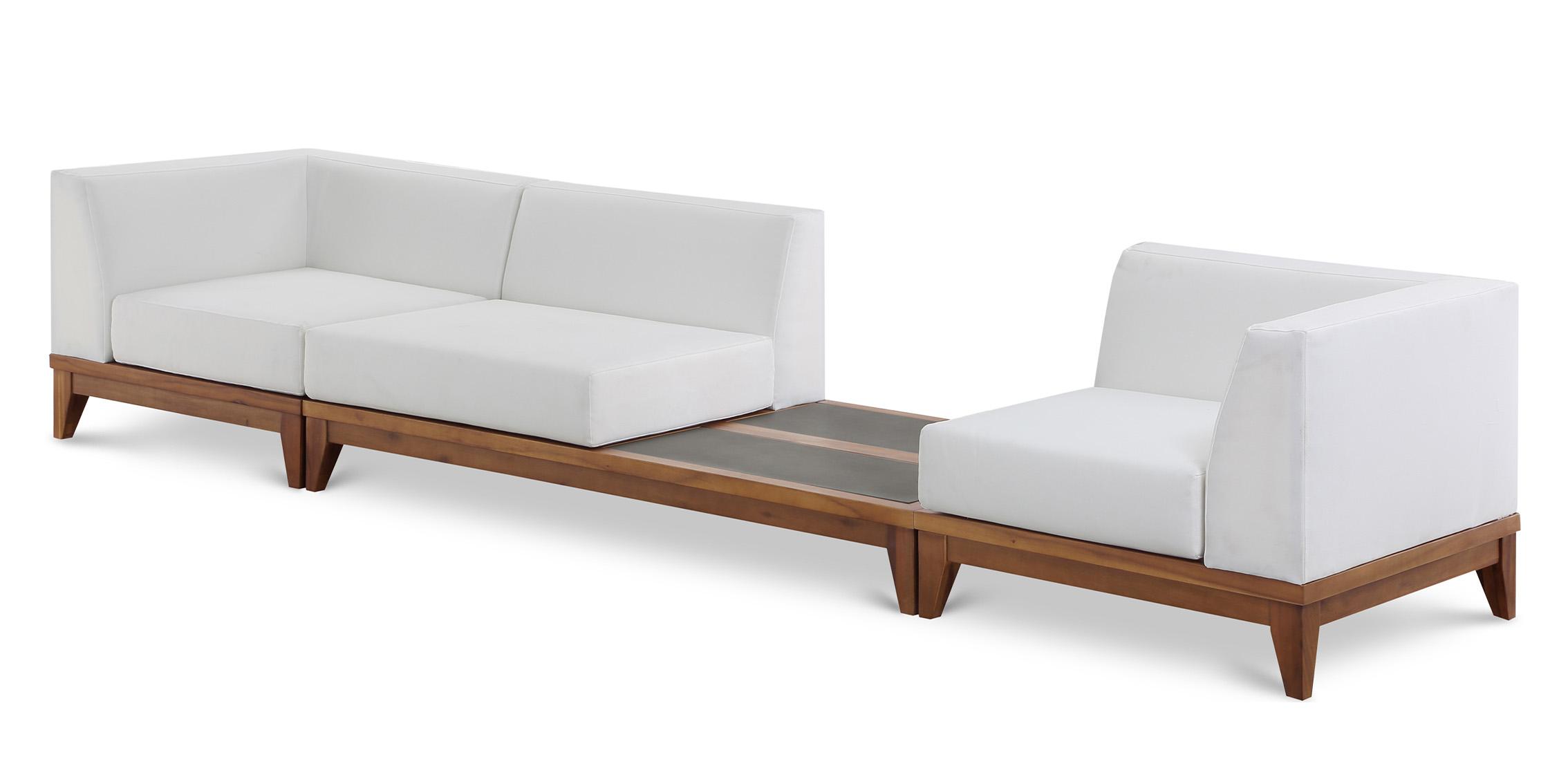 

    
Solid Acacia Outdoor Patio Modular Sofa RIO 389White-S125 Meridian Modern
