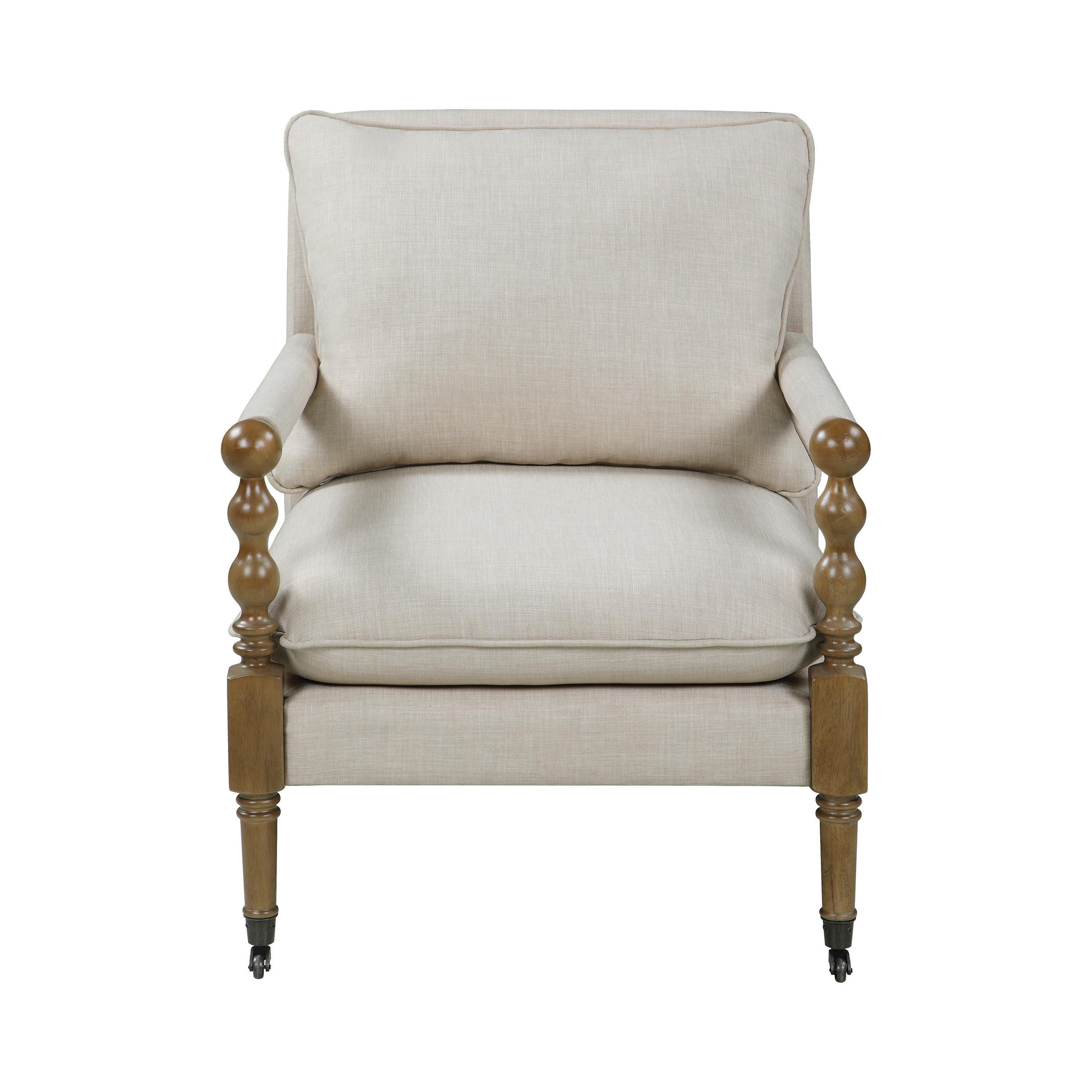 

    
Transitional Beige Linen-like Fabric Accent Chair Coaster 903058
