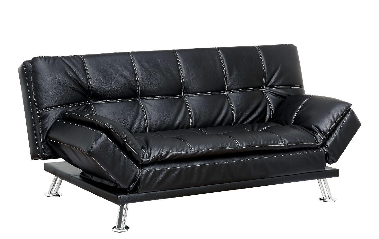 

    
Black Leatherette Futon Sofa HAUSER CM2677BK Furniture of America Contemporary
