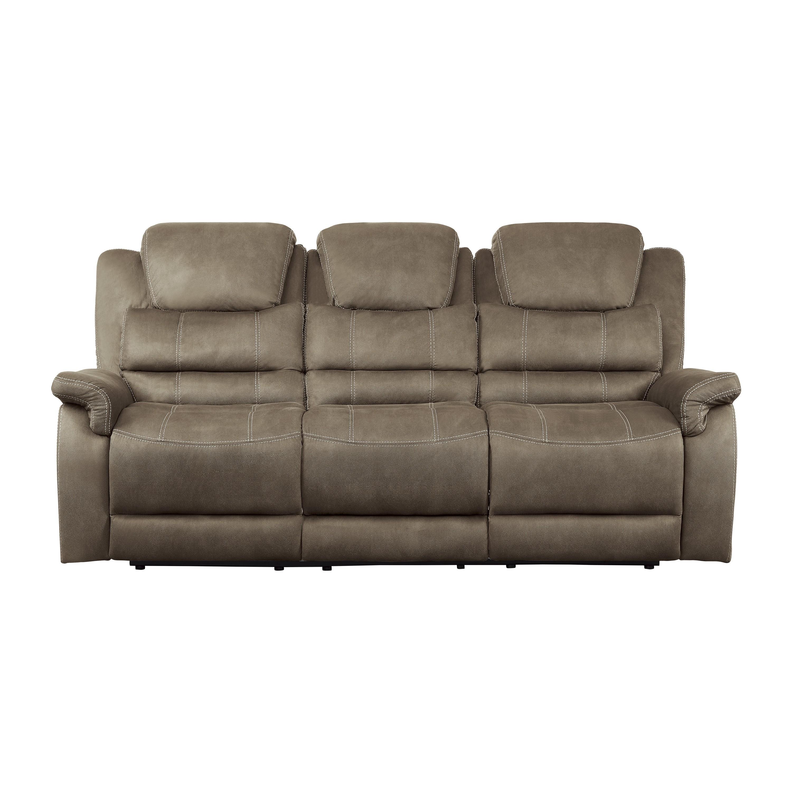Transitional Reclining Sofa 9848BR-3 Shola 9848BR-3 in Brown Microfiber
