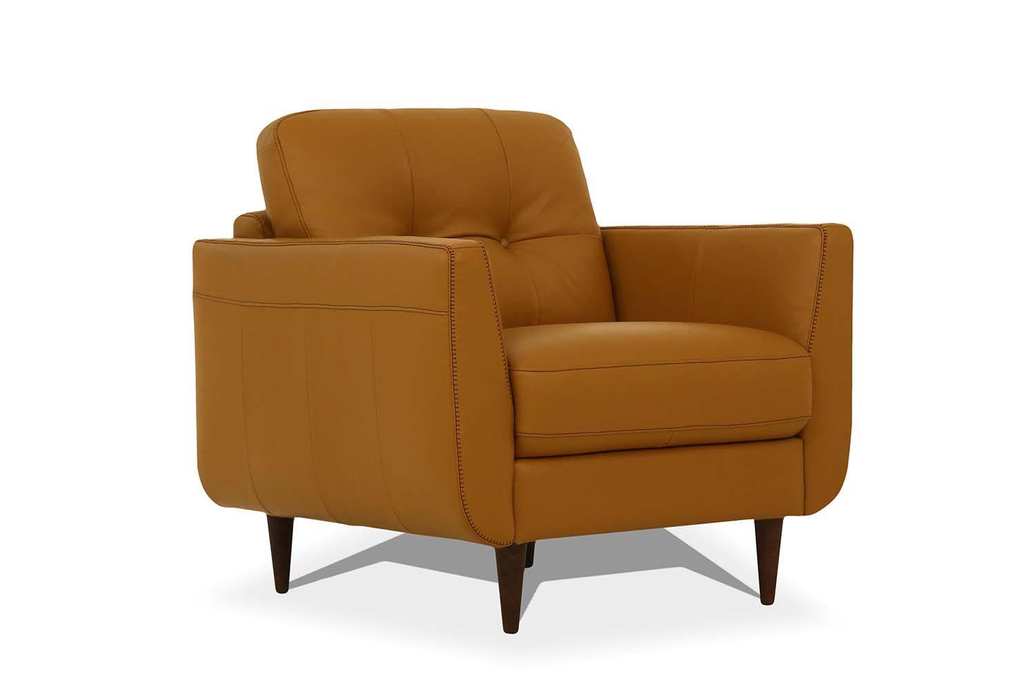Transitional Chair Radwan 54957 in Camel Leather
