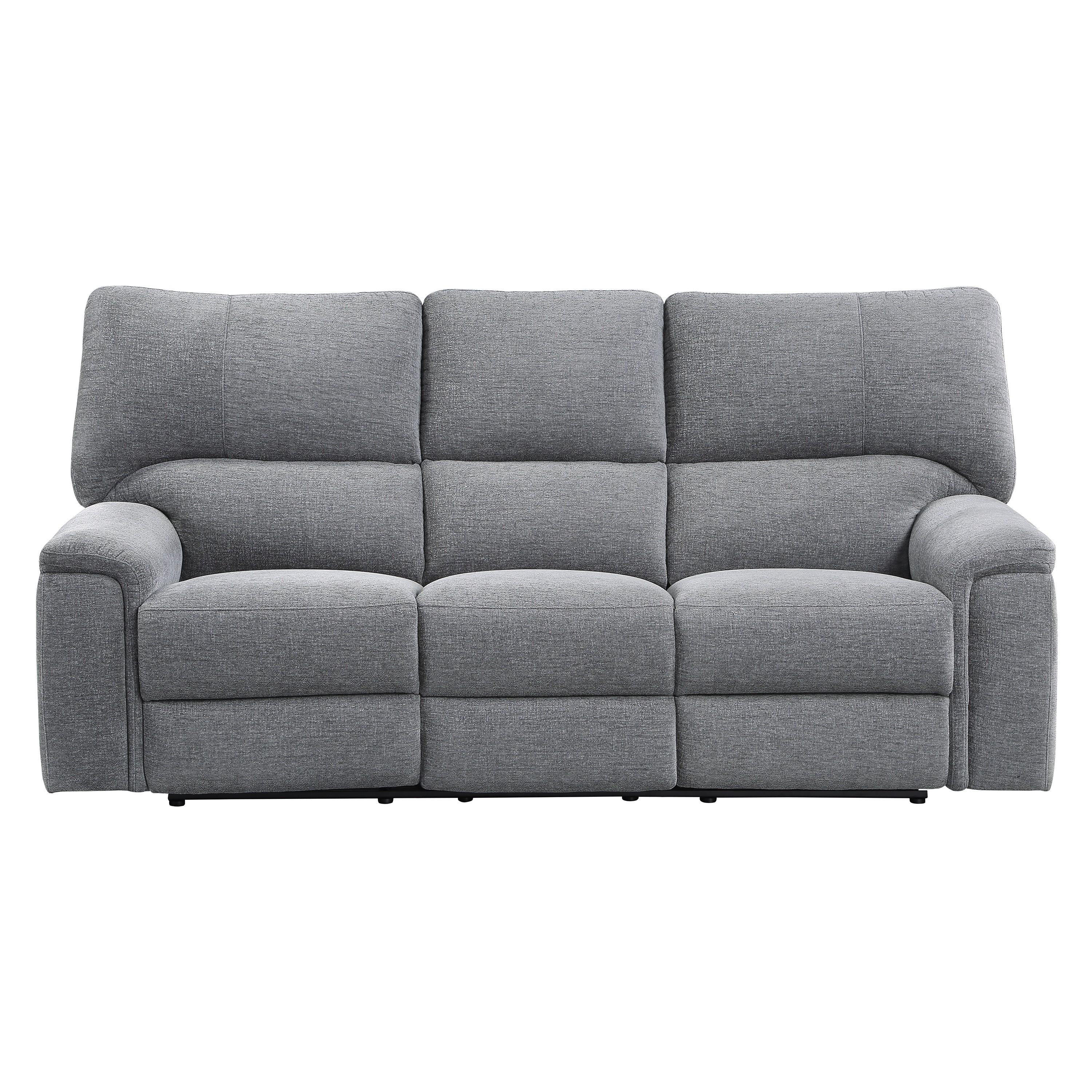

    
Transitional Charcoal Chenille Power Reclining Sofa Homelegance 9413CC-3PWH Dickinson
