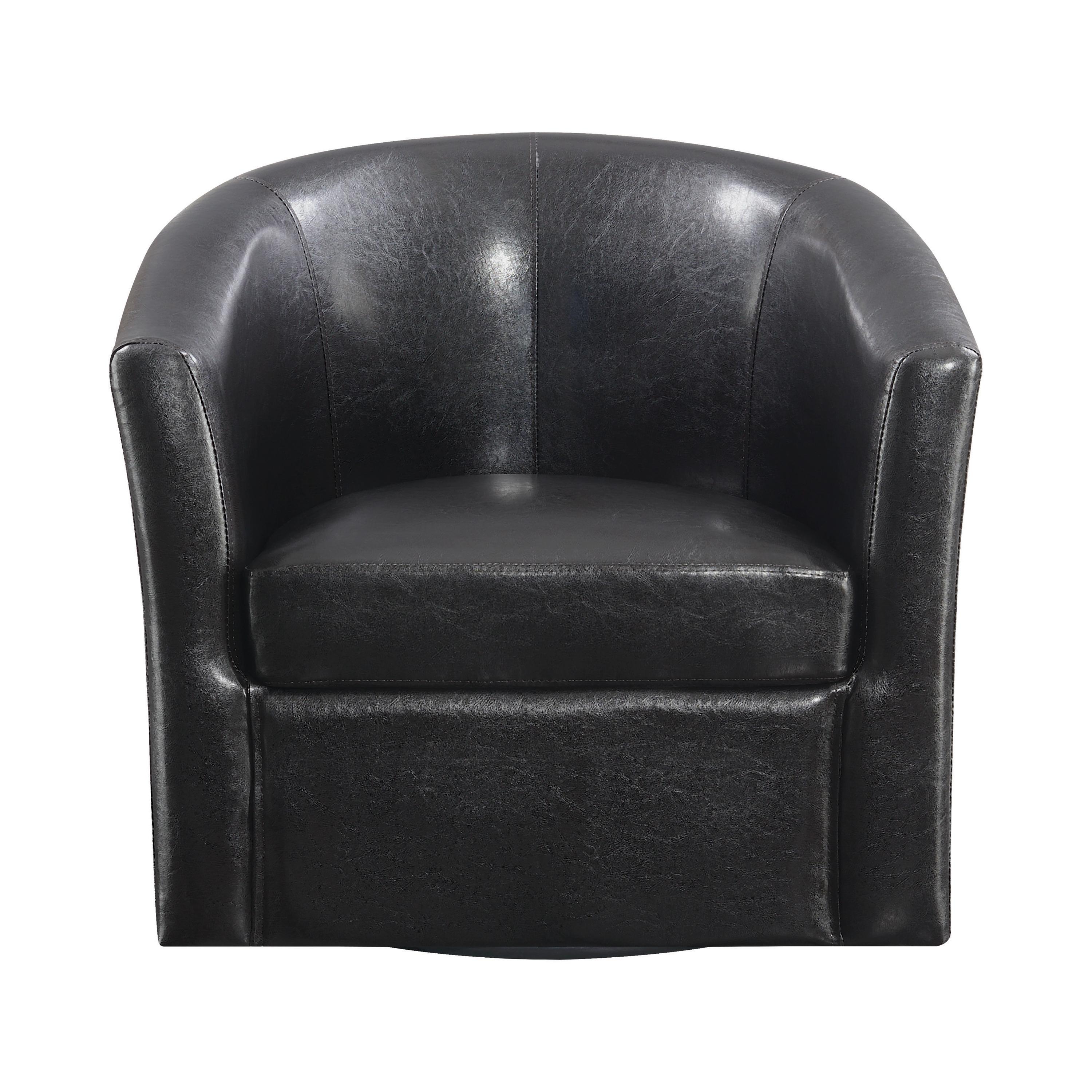 Transitional Accent Chair 902098 902098 in Dark Brown Leatherette