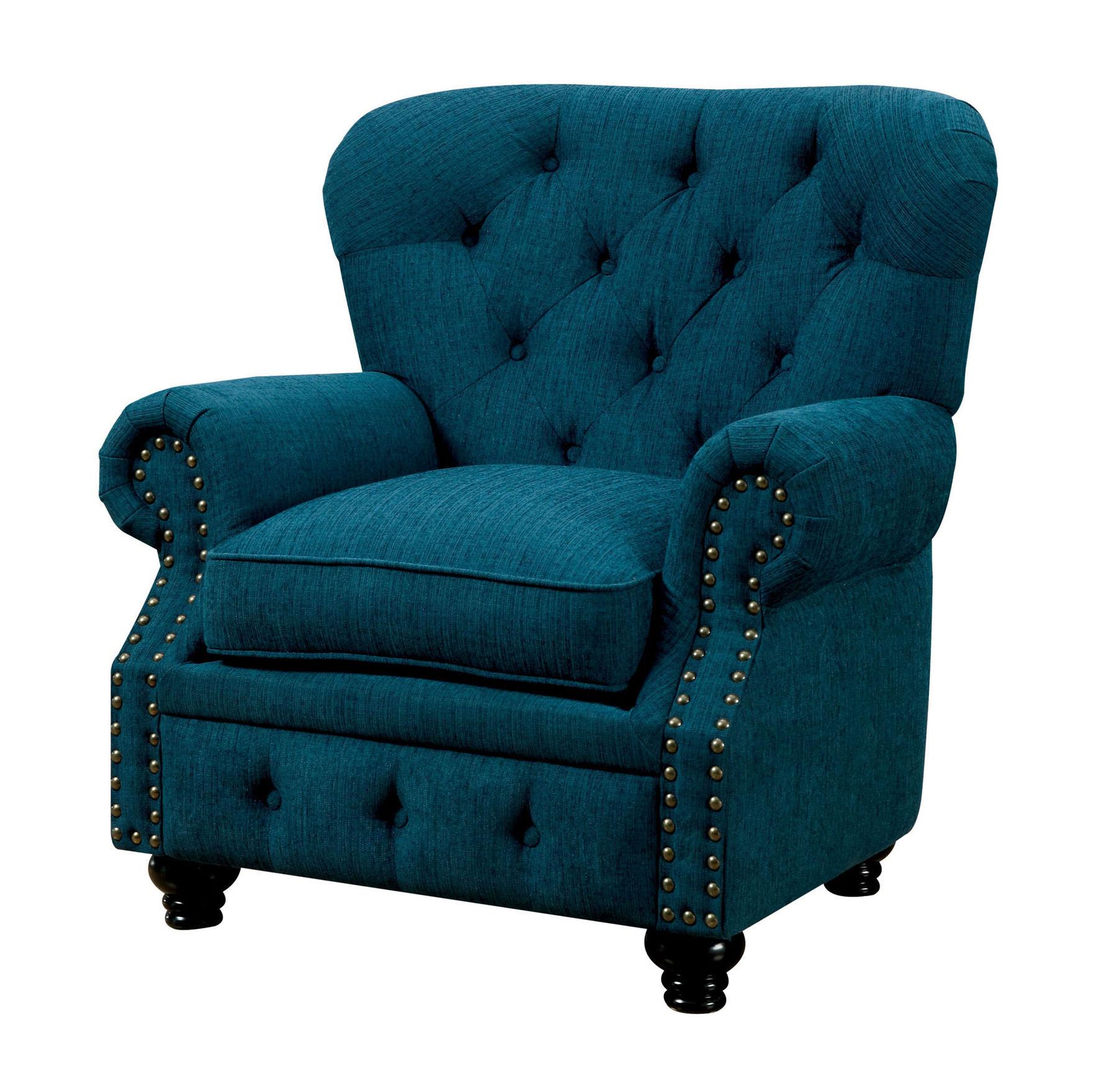 

    
Transitional Dark Teal Linen-like Fabric Arm Chair Furniture of America CM6269TL-CH Stanford
