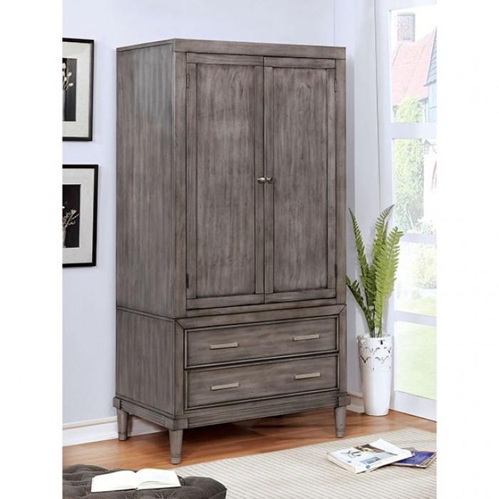 

    
Transitional Gray Solid Wood Armoire Furniture of America Daphne CM7556AR
