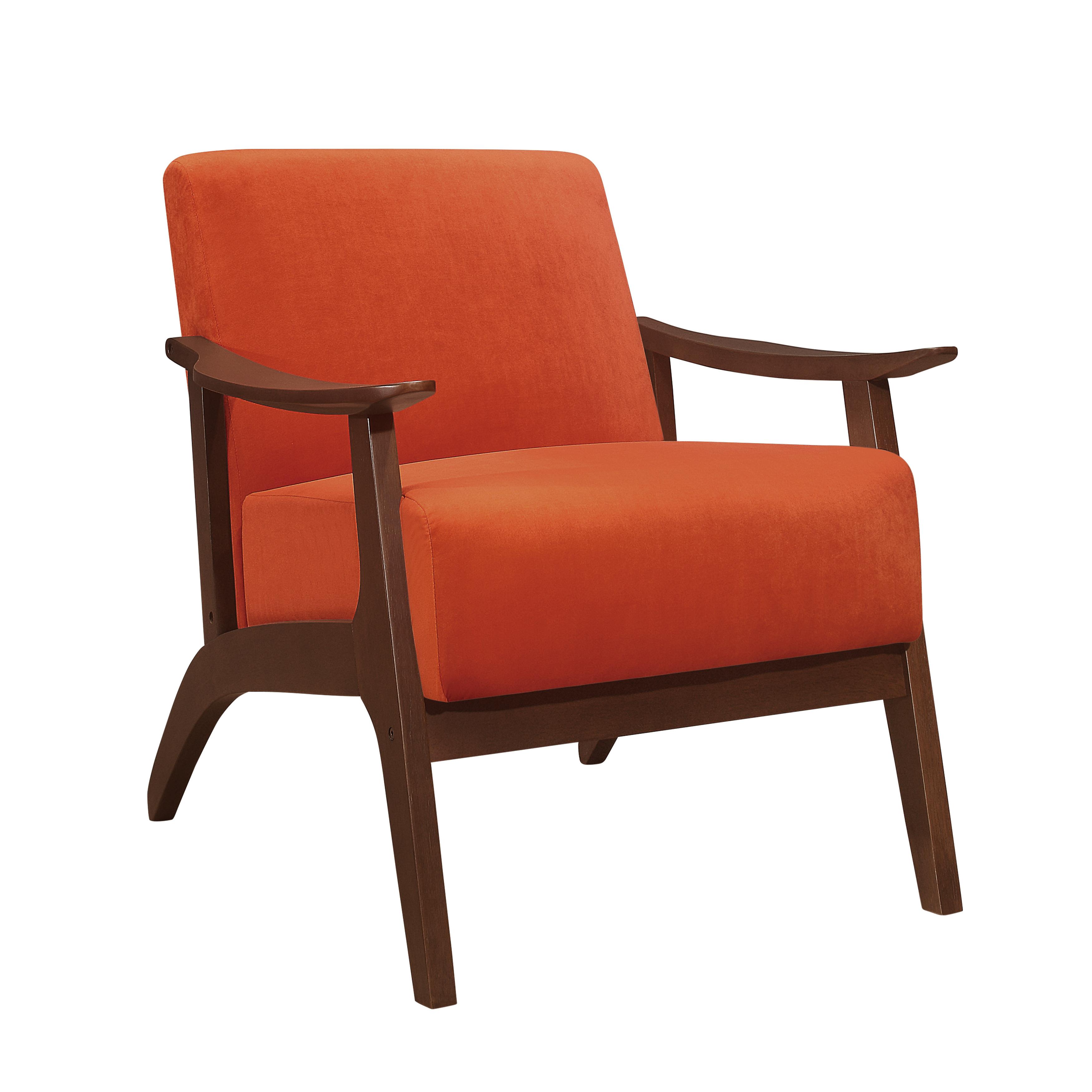 

    
Transitional Orange Gray Velvet Accent Chair Homelegance 1032RN-1 Carlson
