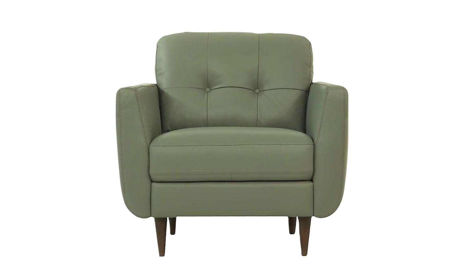 

    
Transitional Pesto Green Leather Chair by Acme Radwan 54962
