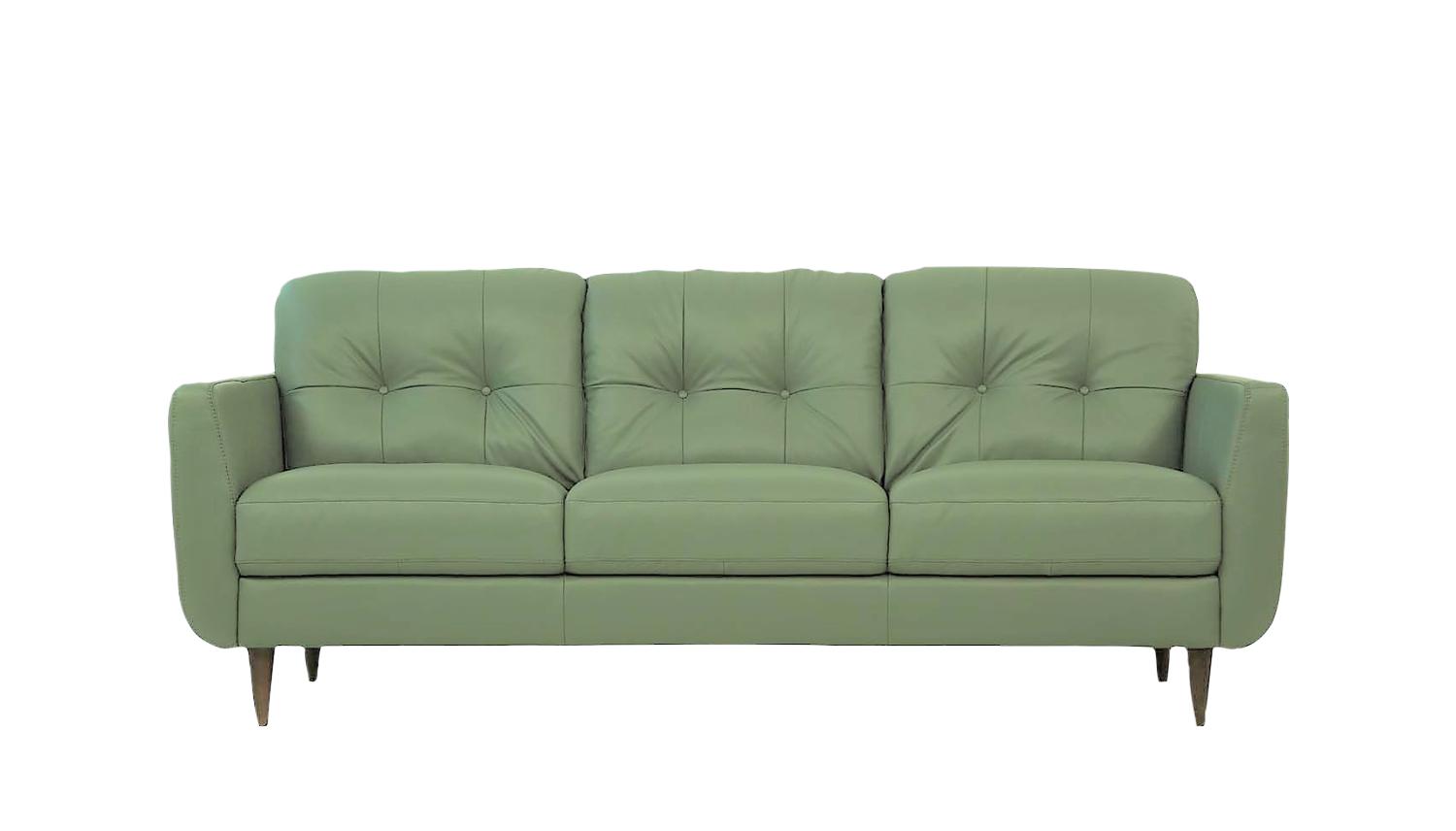 

    
Transitional Pesto Green Leather Sofa by Acme Radwan 54960
