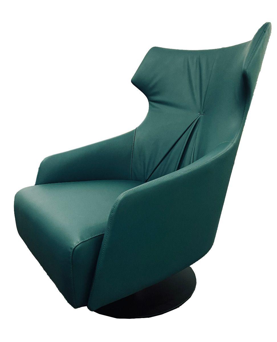 

    
Turquoise Genuine Leather swivel Accent Chair American Eagle EK-Y1013
