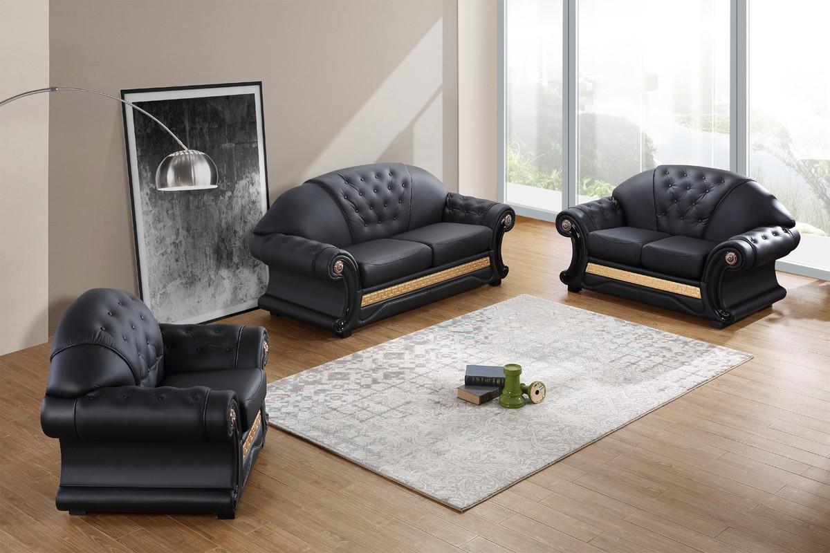 

    
VIG Furniture Divani Casa Cleopatra Sofa Set Black VGYIT36-BLK-Set-3
