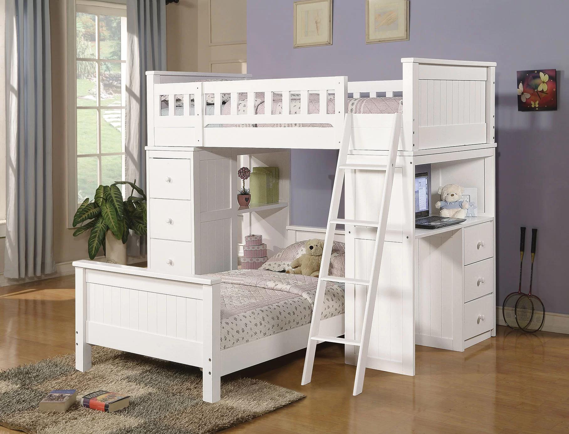 

    
White Twin Loft Bed w/ Desk & Chest by Acme Willoughby 10970W
