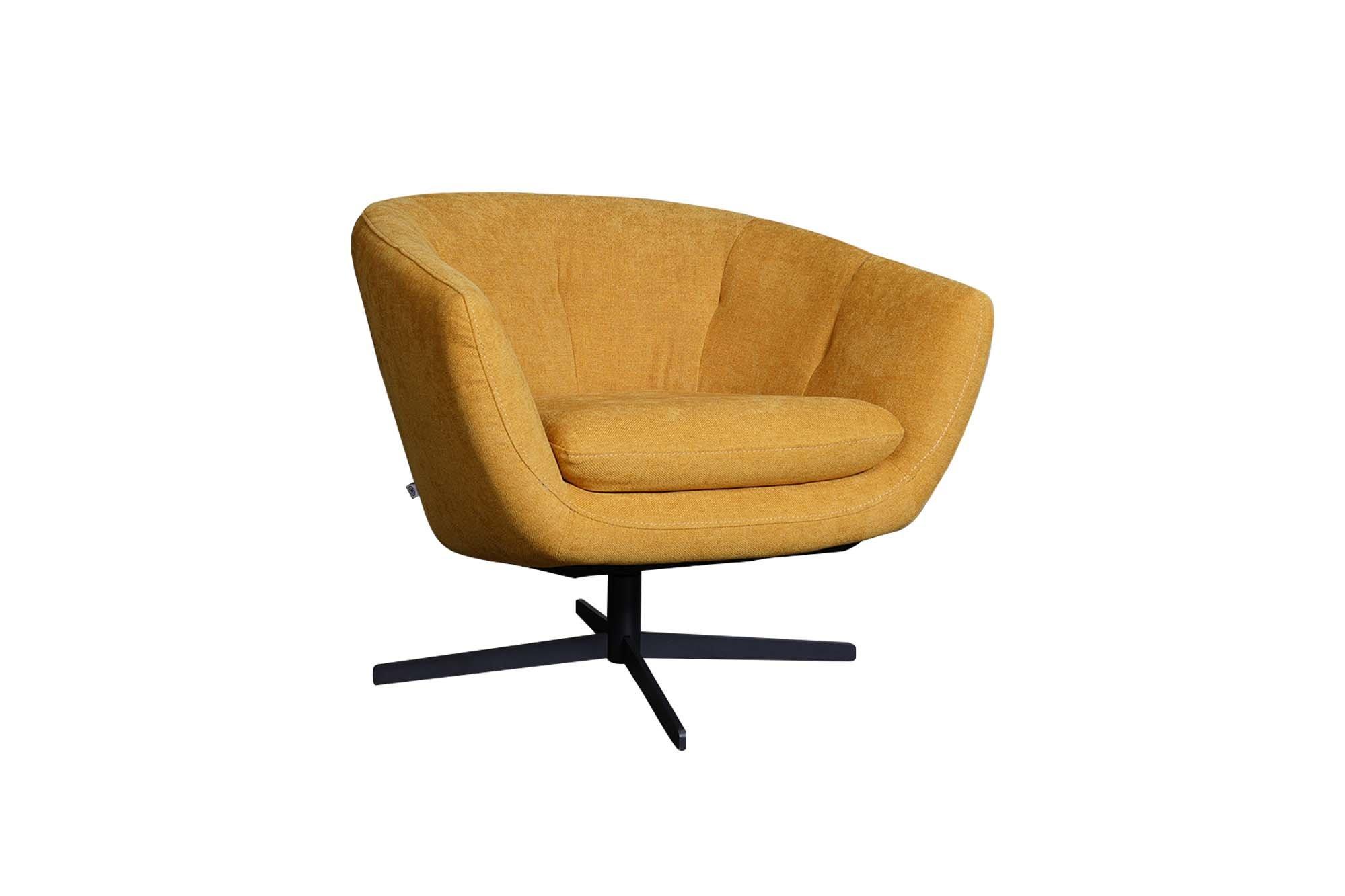 Modern Swivel Chair 599 Allison 59906MF31229A in Yellow Fabric