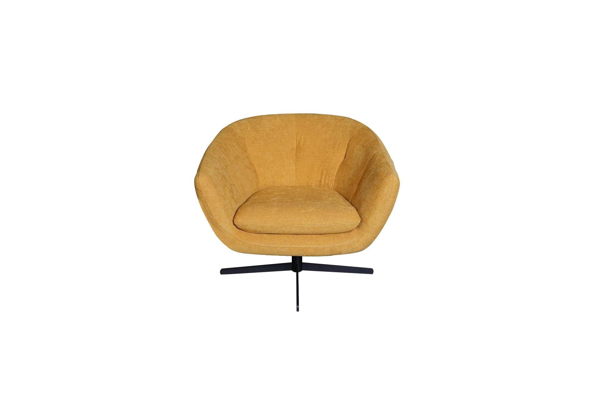 

    
Yellow Fabric Swivel Chair 599 Allison Moroni Mid-Century Modern
